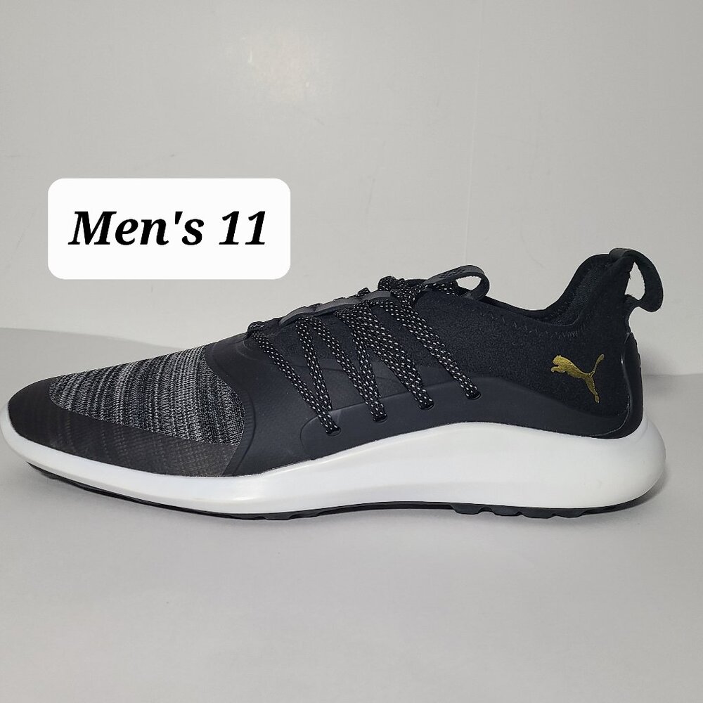 Puma Ignite NXT Solelace Black Gold Men's Spikeless Golf Shoes Size 11 NWOB